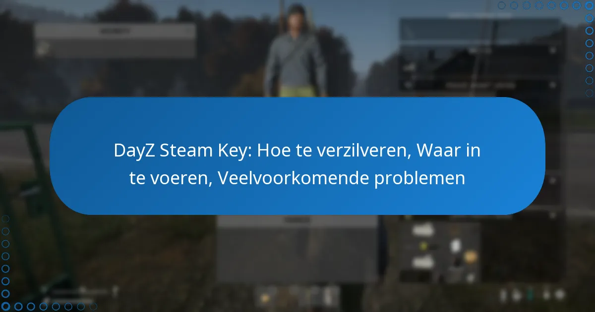 DayZ Steam Key: Hoe te verzilveren, Waar in te voeren, Veelvoorkomende problemen